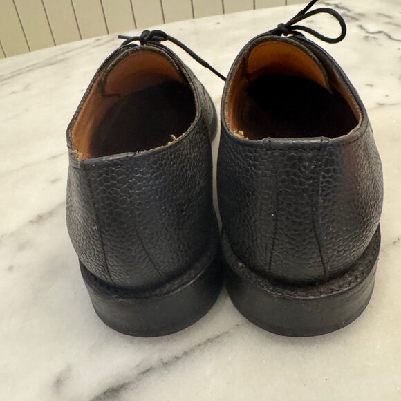 Steven Alan Mens Dress Shoes 10 Black Pebble Grain Leather Plain Toe Blucher main image 5
